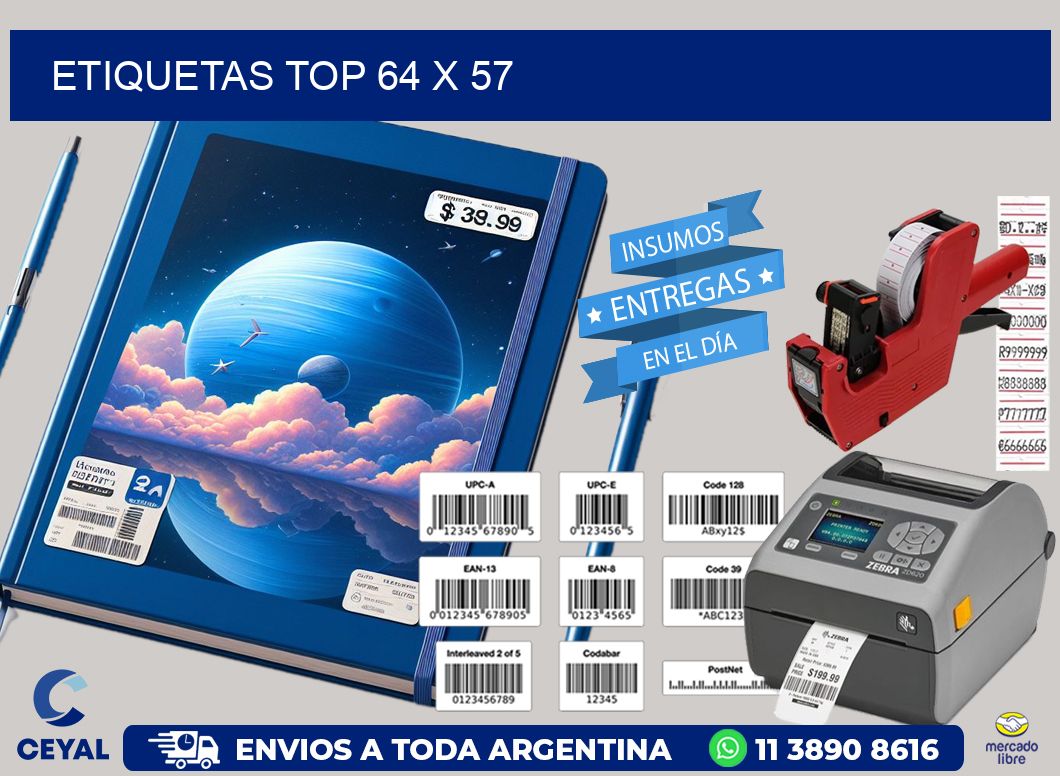 etiquetas top 64 x 57