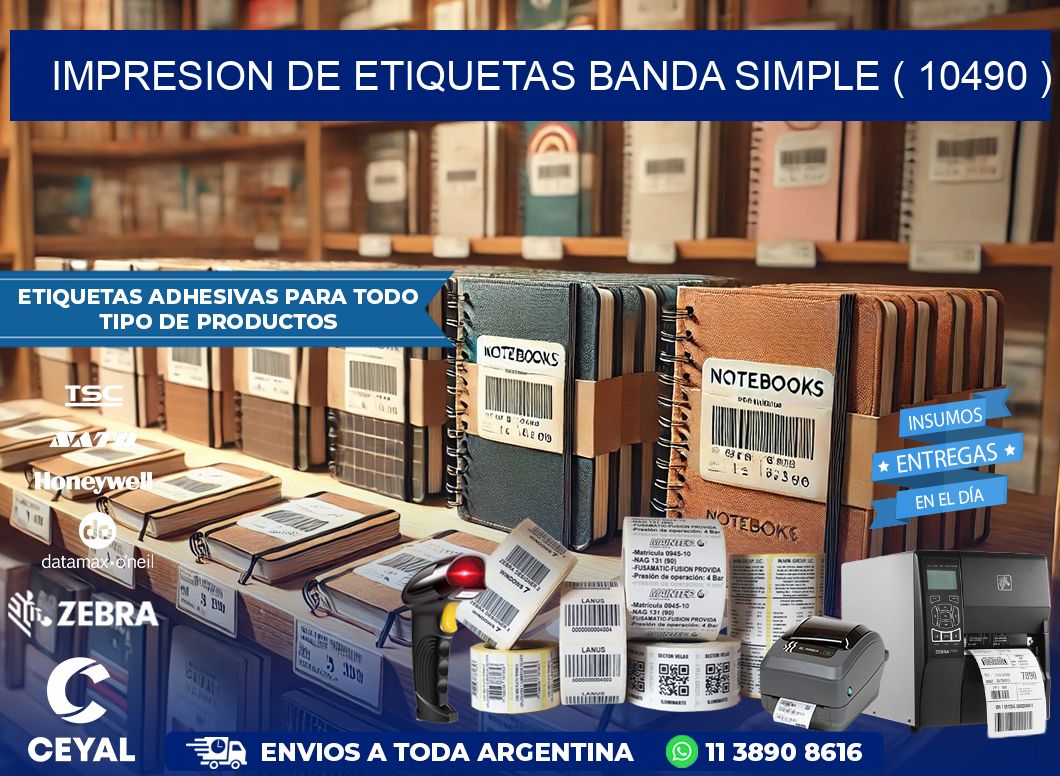 impresion de etiquetas banda simple ( 10490 )