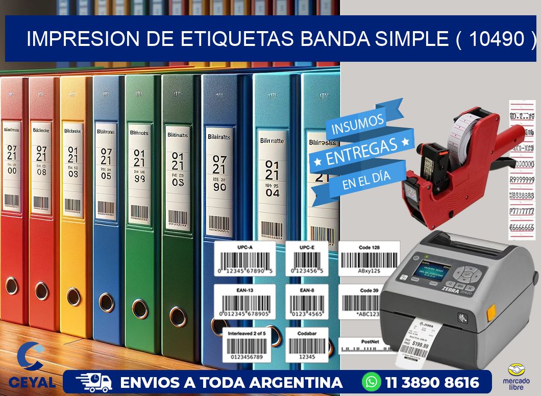 impresion de etiquetas banda simple ( 10490 )