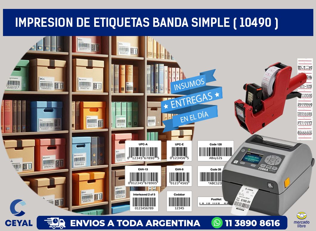 impresion de etiquetas banda simple ( 10490 )