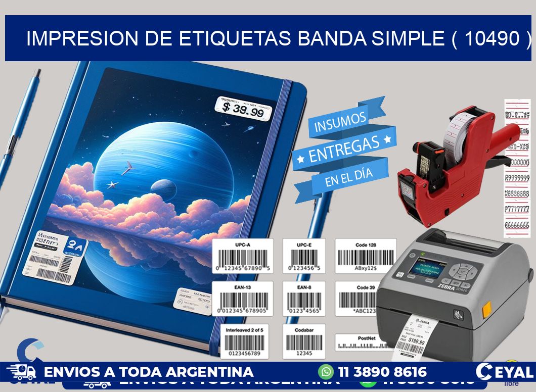 impresion de etiquetas banda simple ( 10490 )