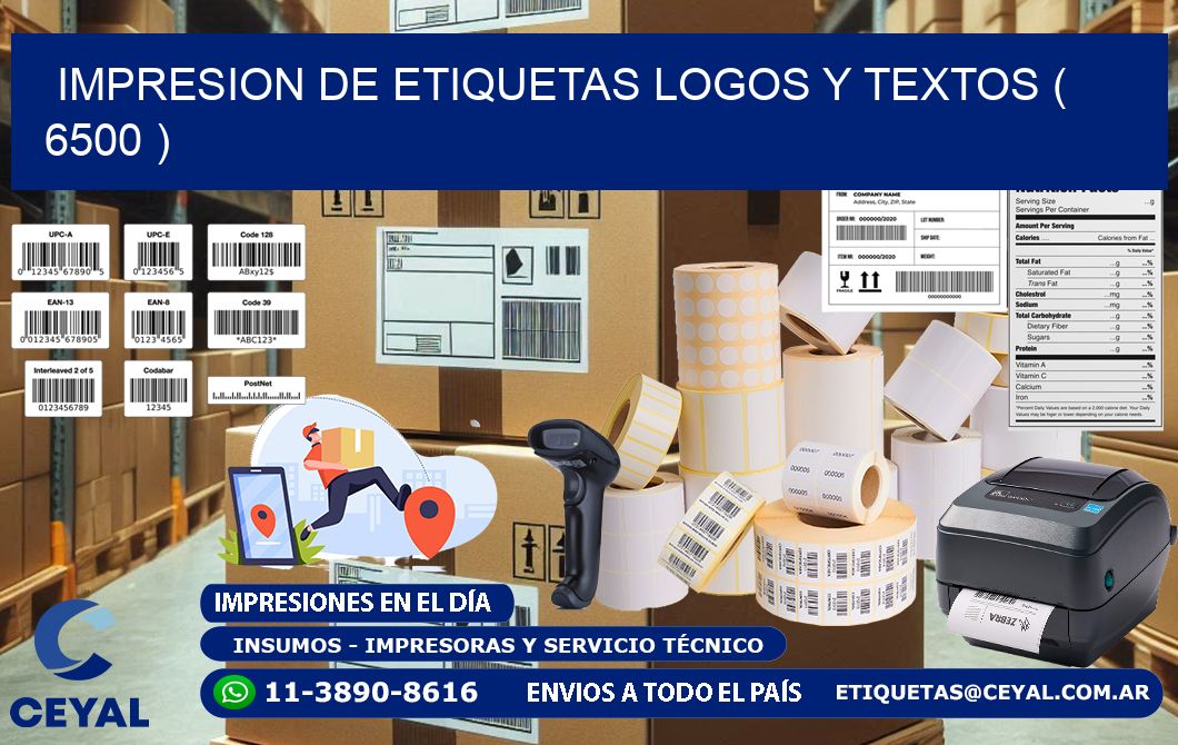 impresion de etiquetas logos y textos ( 6500 )