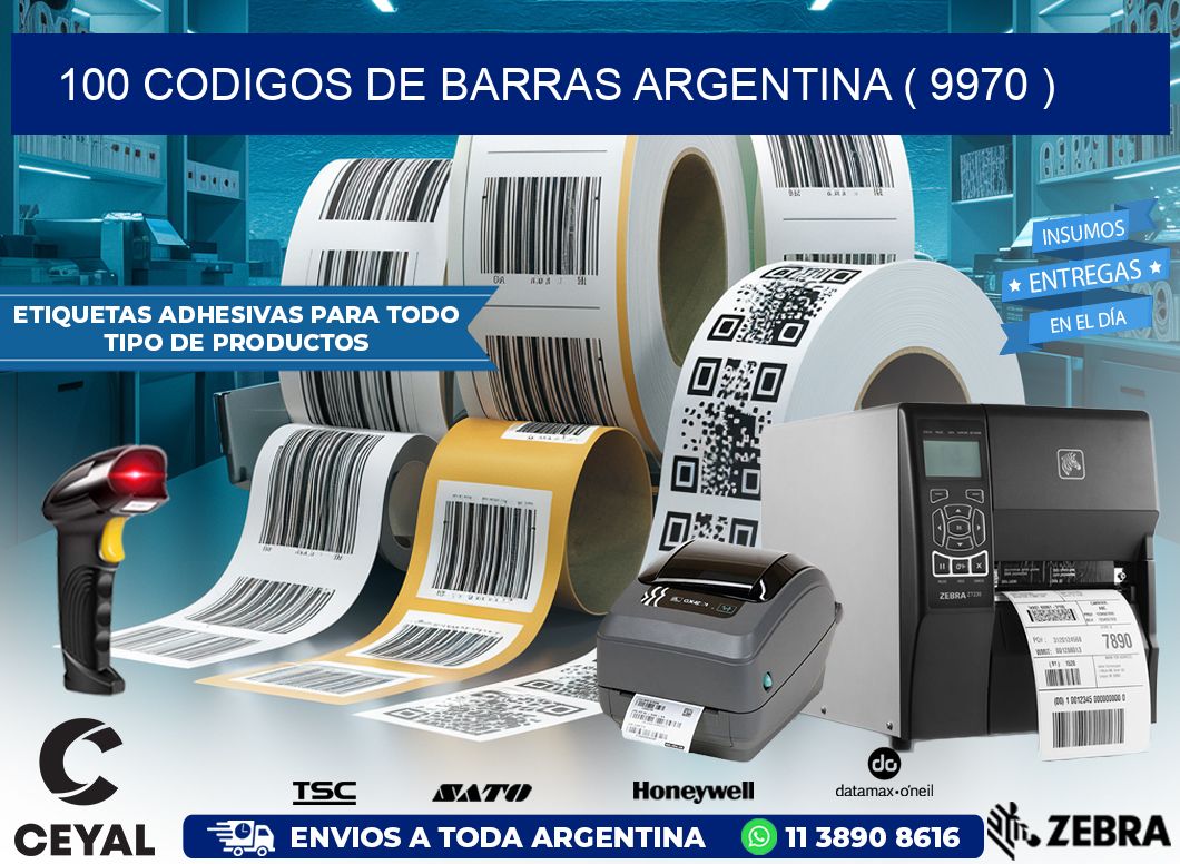 100 codigos de barras argentina ( 9970 )