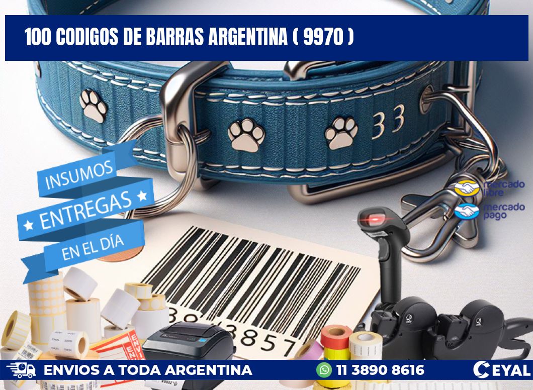 100 codigos de barras argentina ( 9970 )