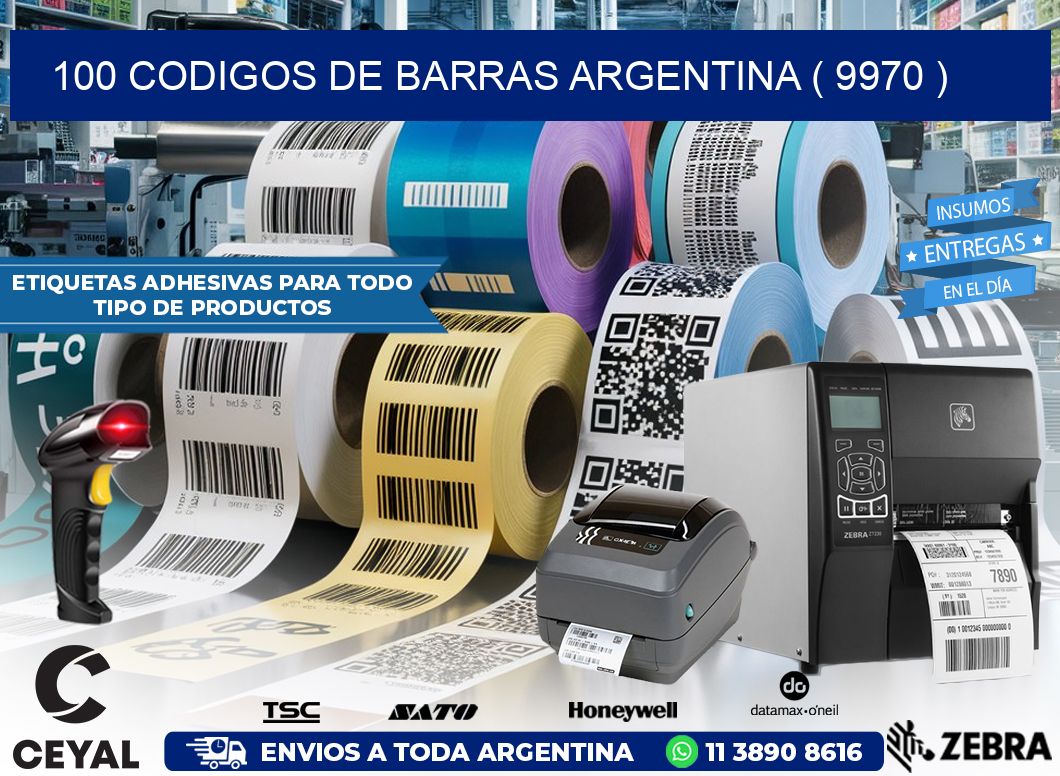 100 codigos de barras argentina ( 9970 )