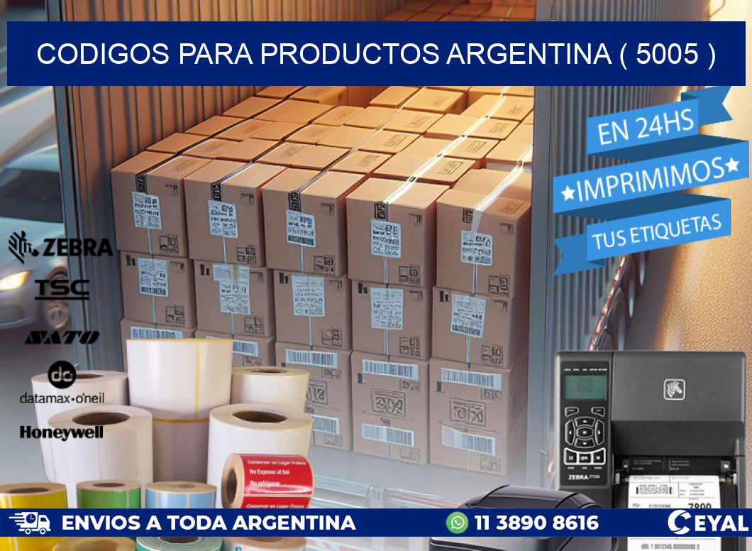 CODIGOS PARA PRODUCTOS ARGENTINA ( 5005 )