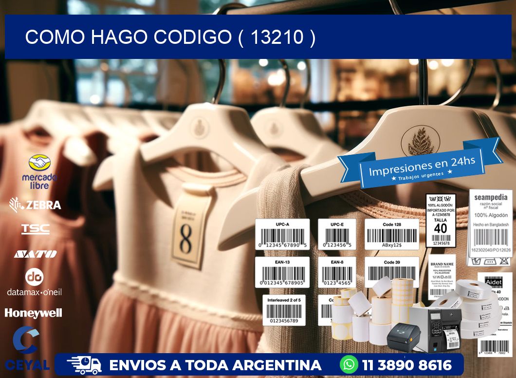 COMO HAGO CODIGO ( 13210 )