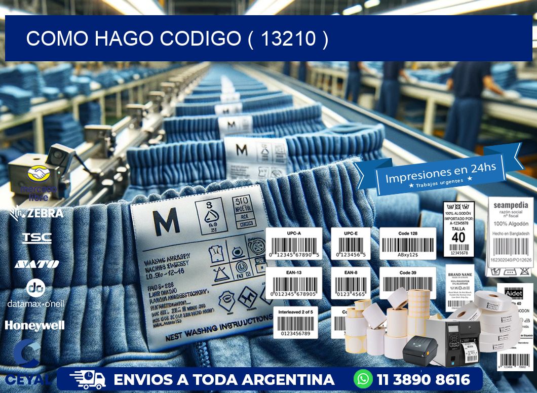 COMO HAGO CODIGO ( 13210 )