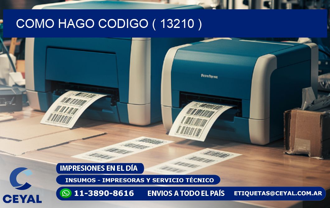 COMO HAGO CODIGO ( 13210 )