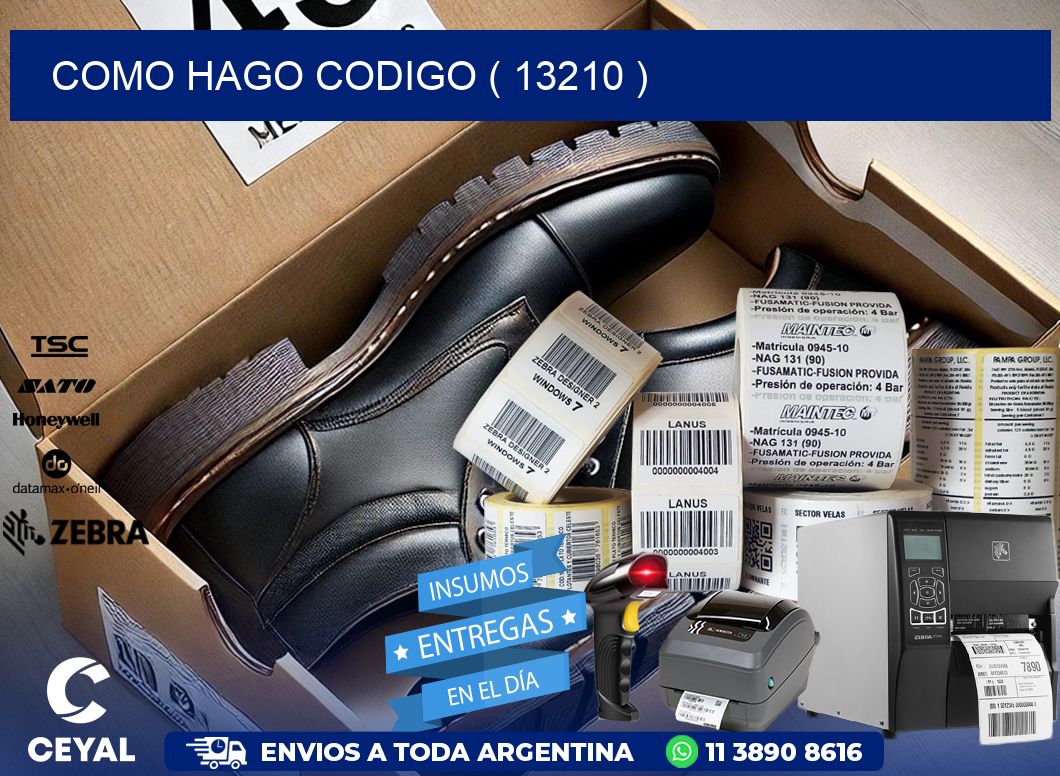 COMO HAGO CODIGO ( 13210 )