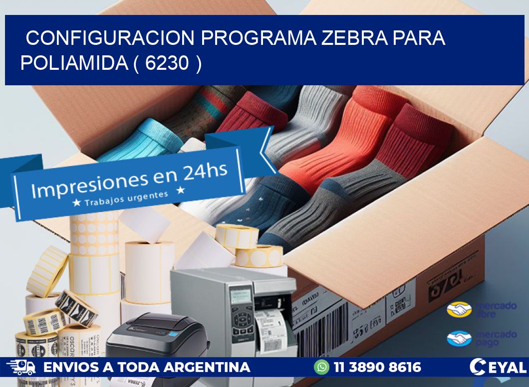 CONFIGURACION PROGRAMA ZEBRA PARA POLIAMIDA ( 6230 )