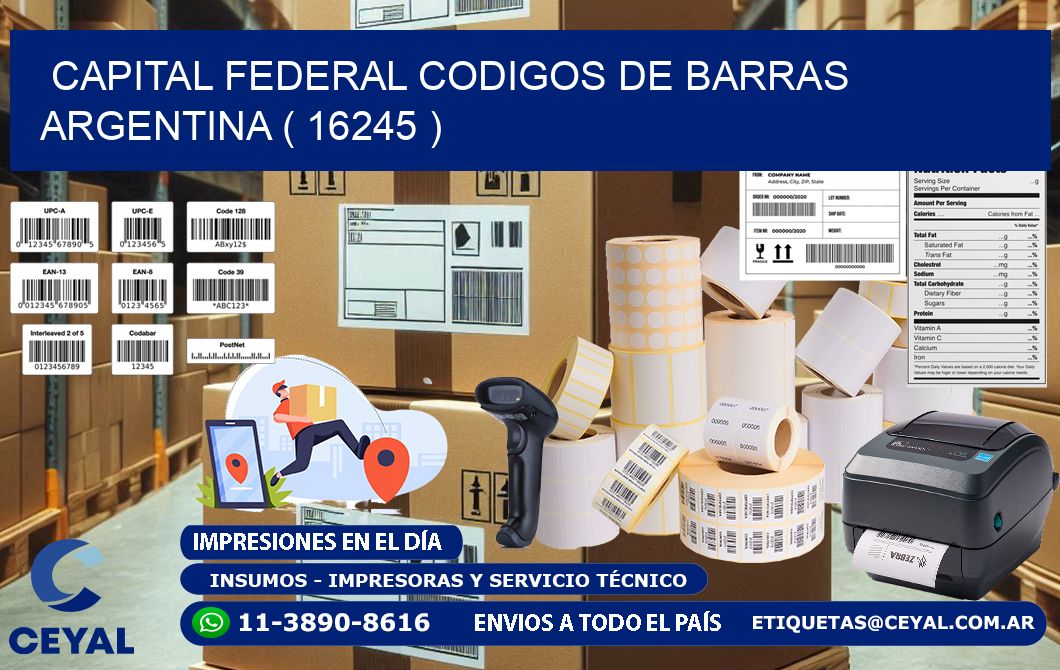 Capital federal codigos de barras argentina ( 16245 )