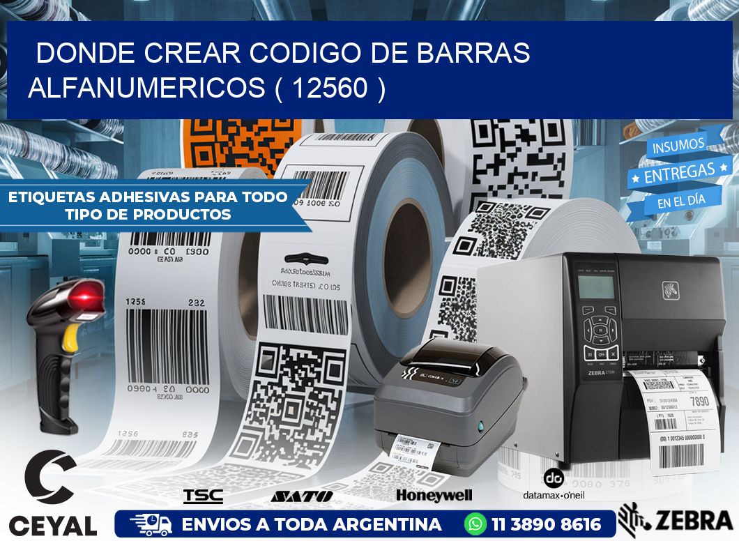 DONDE CREAR CODIGO DE BARRAS ALFANUMERICOS ( 12560 )