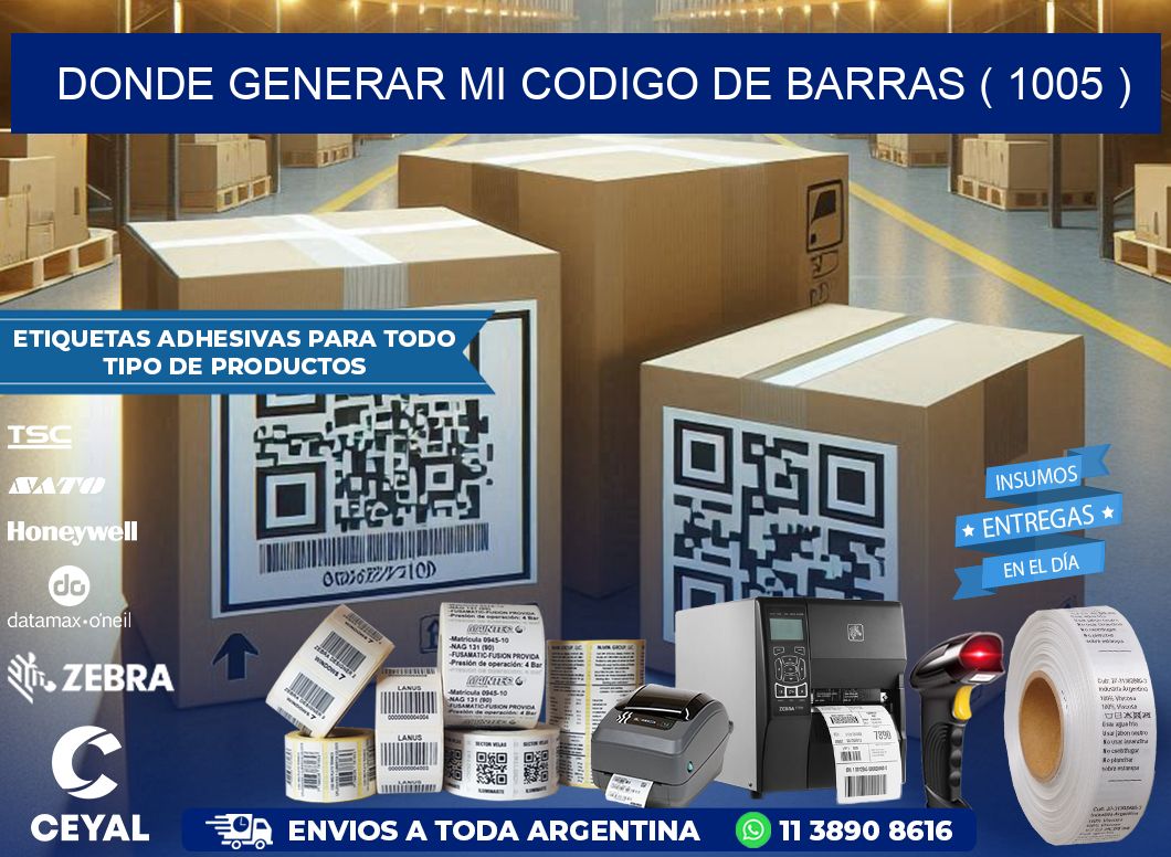 DONDE GENERAR MI CODIGO DE BARRAS ( 1005 )