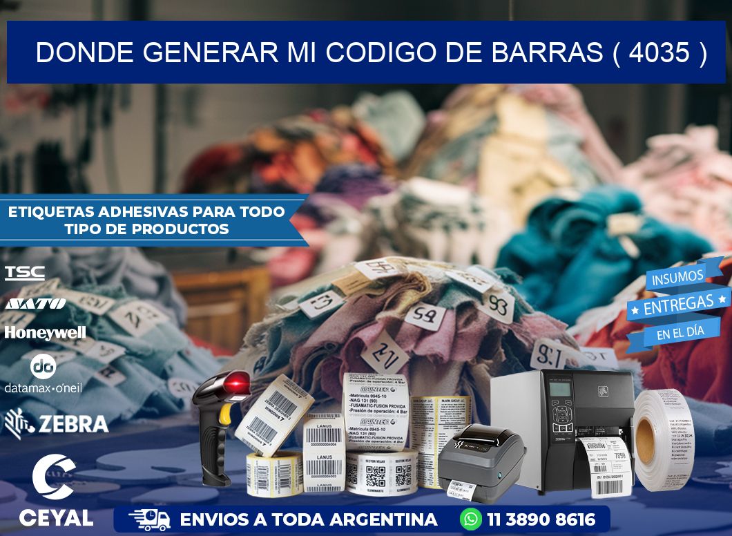 DONDE GENERAR MI CODIGO DE BARRAS ( 4035 )