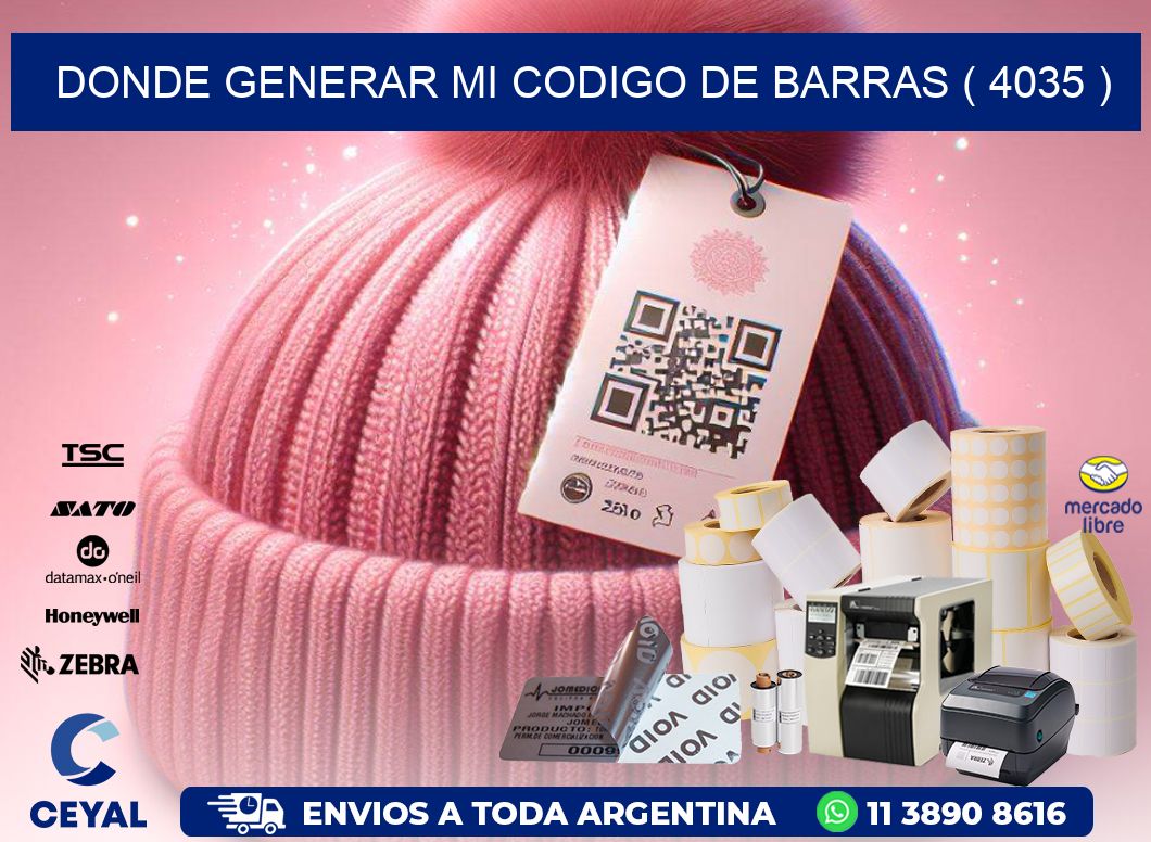 DONDE GENERAR MI CODIGO DE BARRAS ( 4035 )