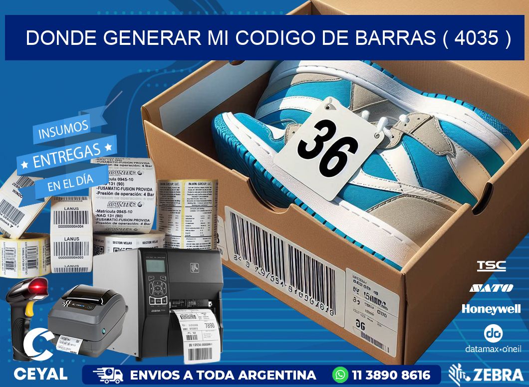 DONDE GENERAR MI CODIGO DE BARRAS ( 4035 )