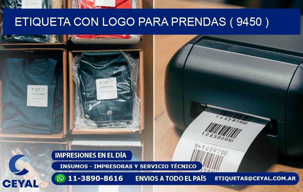 ETIQUETA CON LOGO PARA PRENDAS ( 9450 )