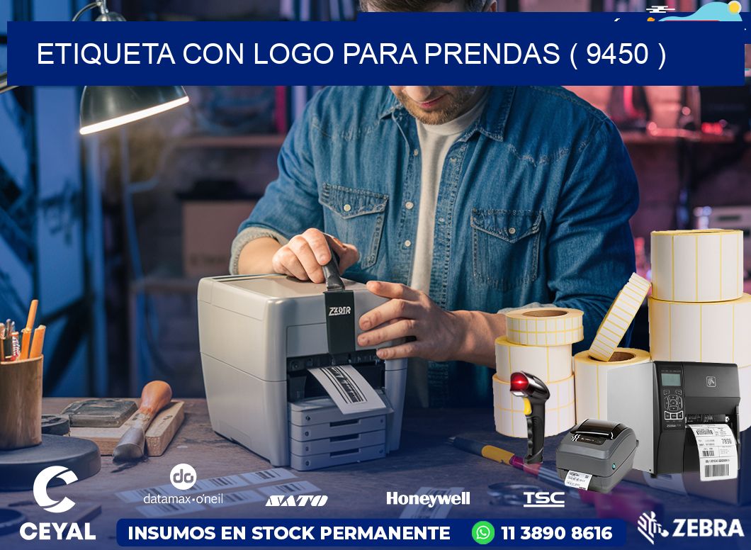 ETIQUETA CON LOGO PARA PRENDAS ( 9450 )