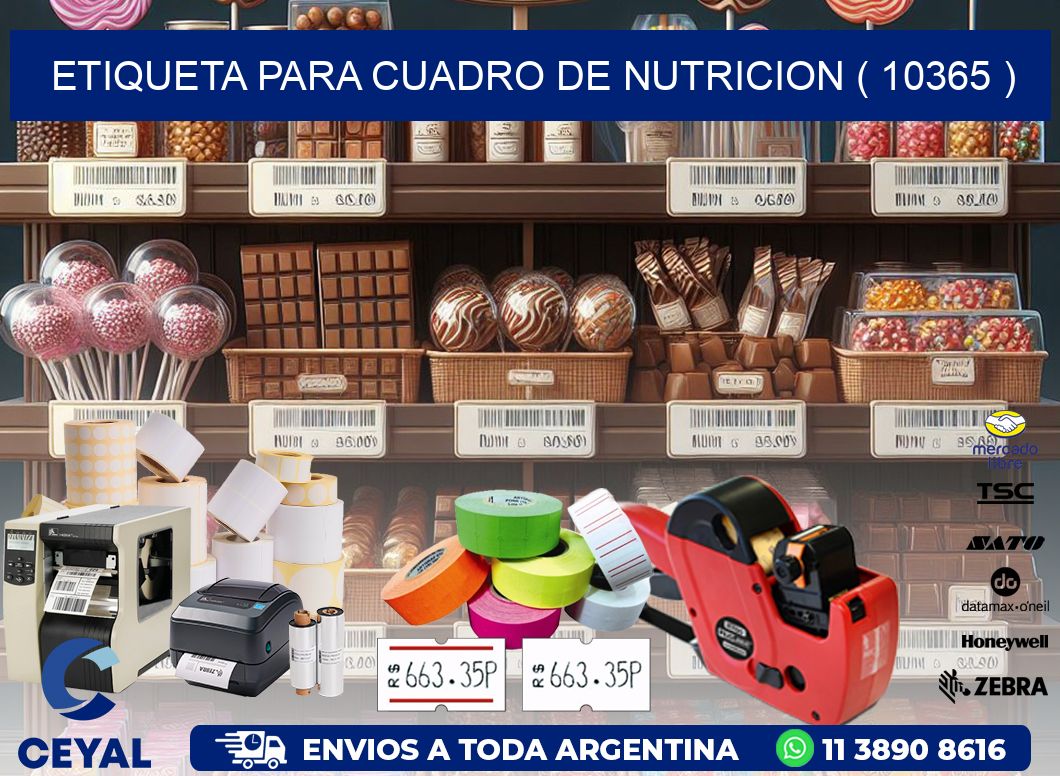 ETIQUETA PARA CUADRO DE NUTRICION ( 10365 )