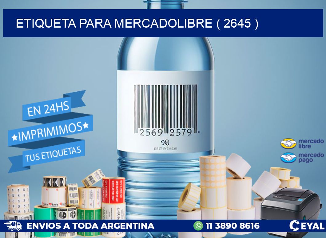 ETIQUETA PARA MERCADOLIBRE ( 2645 )