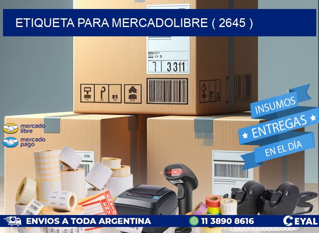 ETIQUETA PARA MERCADOLIBRE ( 2645 )