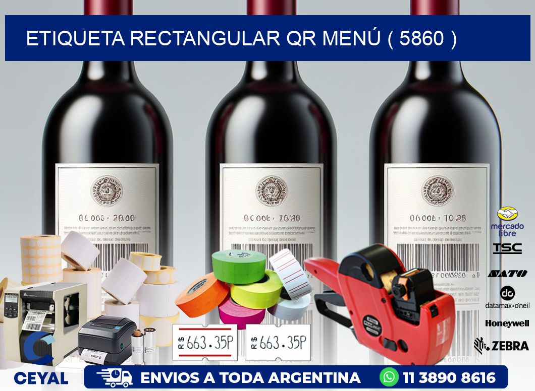 ETIQUETA RECTANGULAR QR MENÚ ( 5860 )