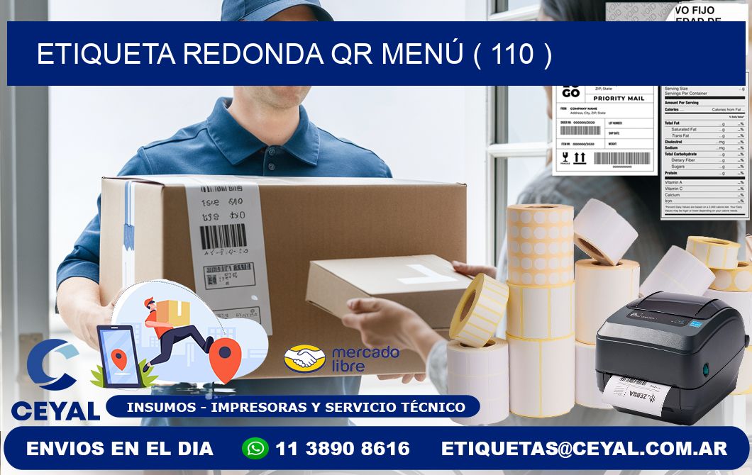 ETIQUETA REDONDA QR MENÚ ( 110 )