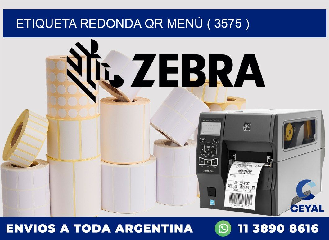 ETIQUETA REDONDA QR MENÚ ( 3575 )