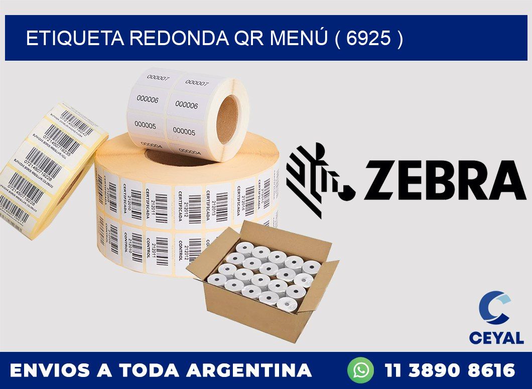 ETIQUETA REDONDA QR MENÚ ( 6925 )