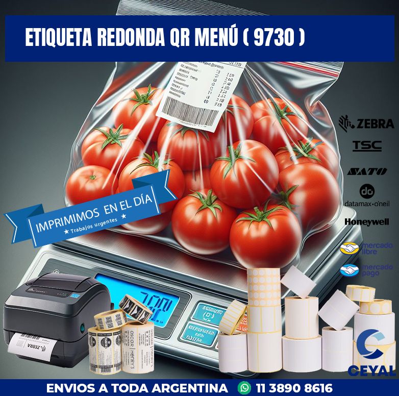 ETIQUETA REDONDA QR MENÚ ( 9730 )