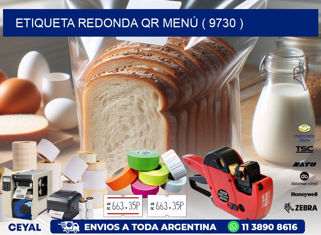 ETIQUETA REDONDA QR MENÚ ( 9730 )