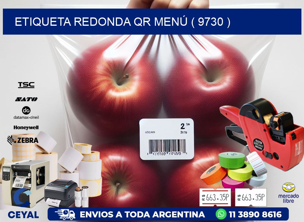 ETIQUETA REDONDA QR MENÚ ( 9730 )