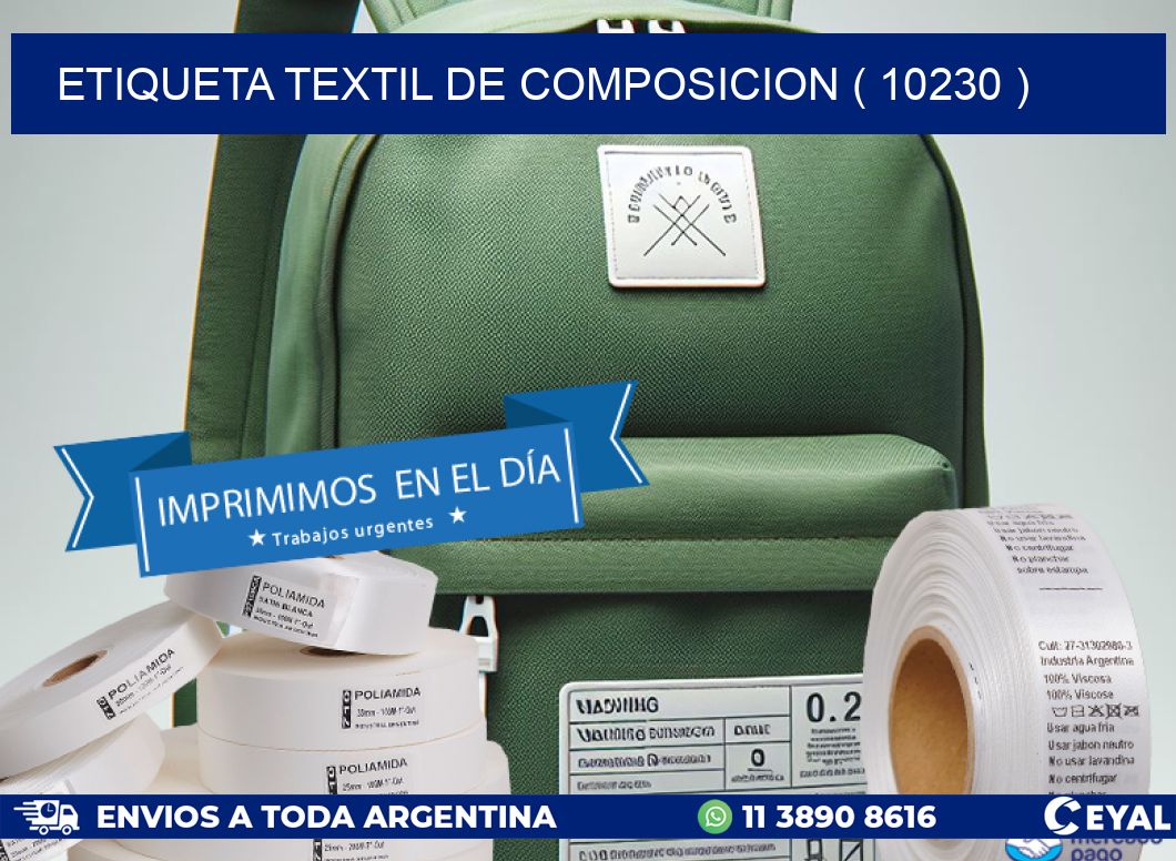 ETIQUETA TEXTIL DE COMPOSICION ( 10230 )