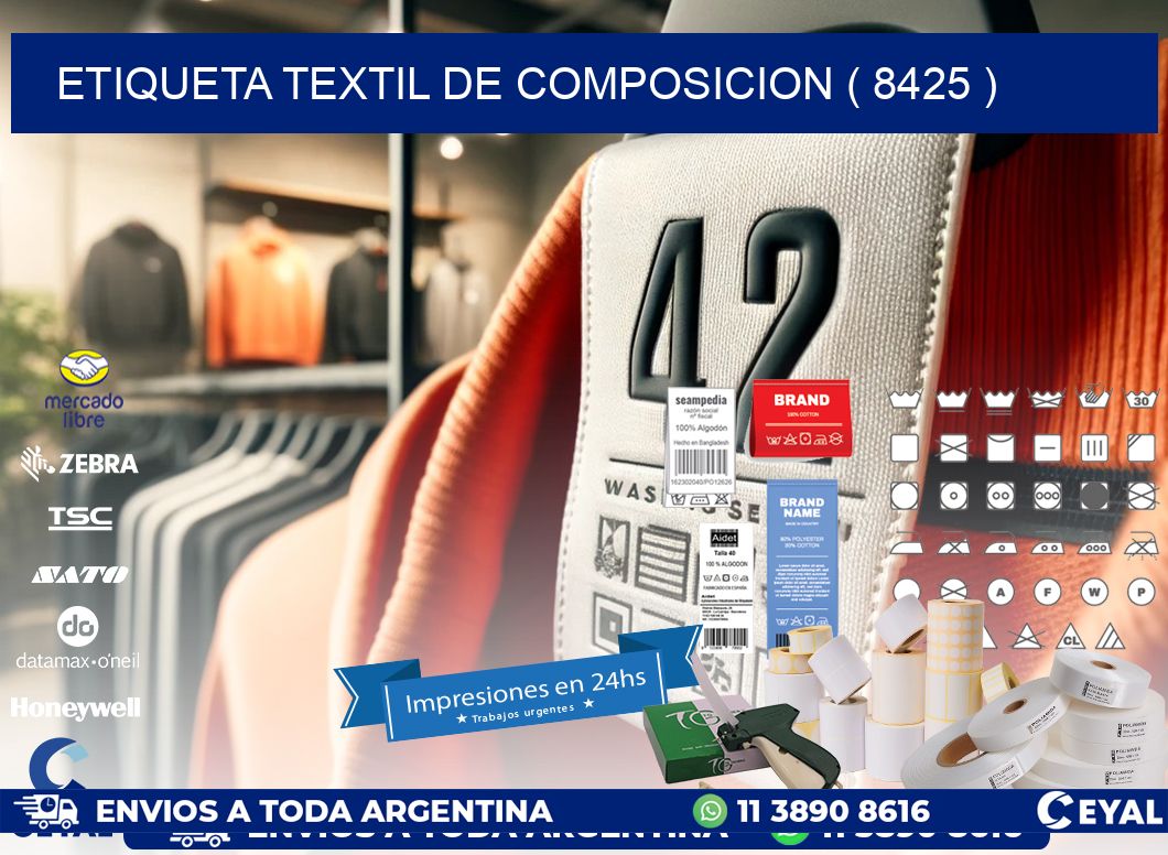 ETIQUETA TEXTIL DE COMPOSICION ( 8425 )