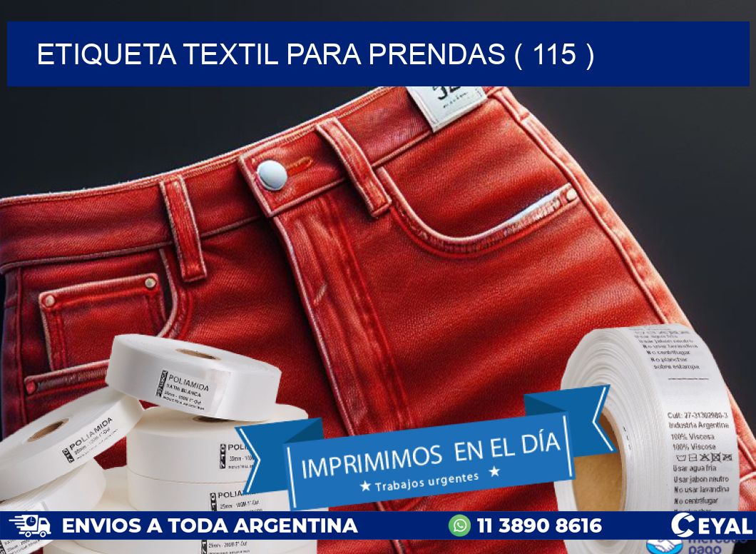 ETIQUETA TEXTIL PARA PRENDAS ( 115 )