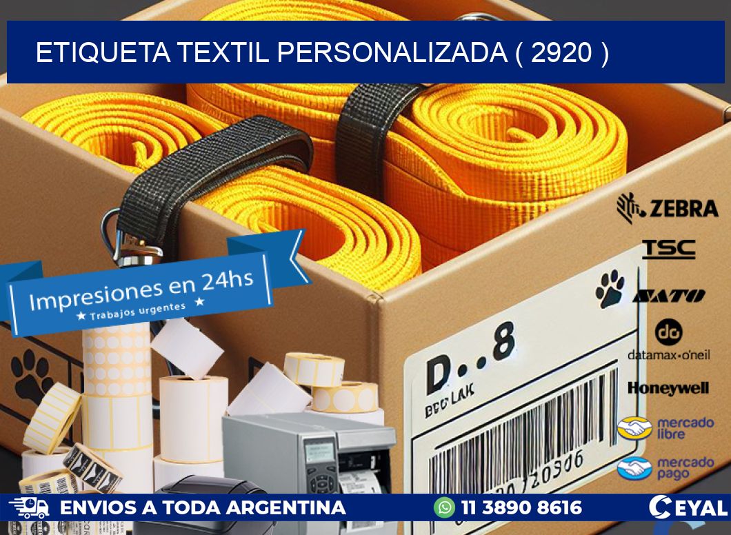 ETIQUETA TEXTIL PERSONALIZADA ( 2920 )