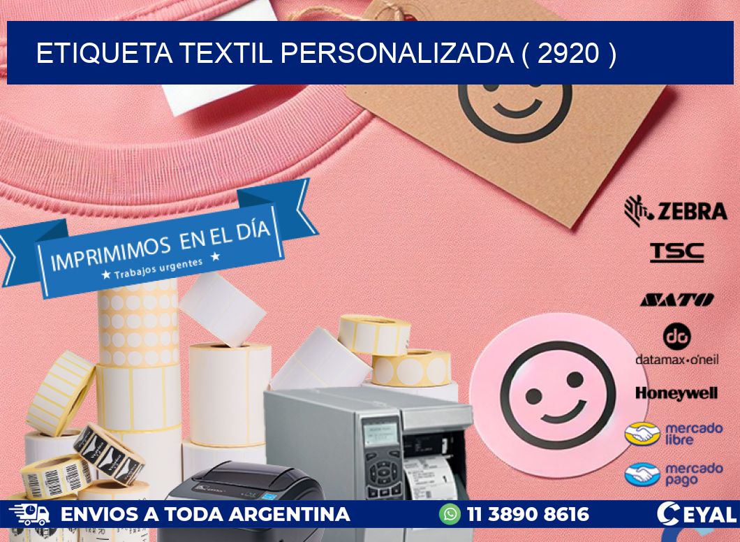 ETIQUETA TEXTIL PERSONALIZADA ( 2920 )