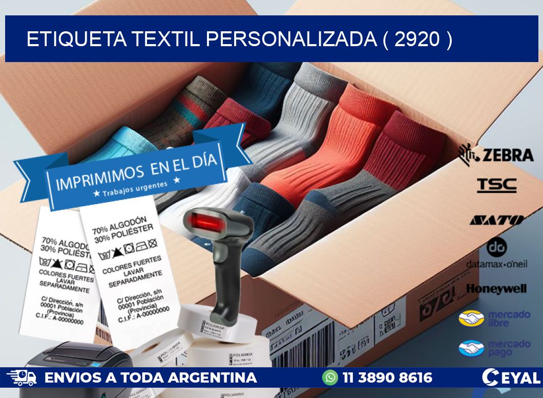 ETIQUETA TEXTIL PERSONALIZADA ( 2920 )