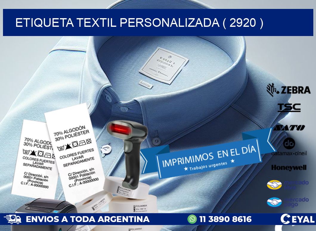 ETIQUETA TEXTIL PERSONALIZADA ( 2920 )