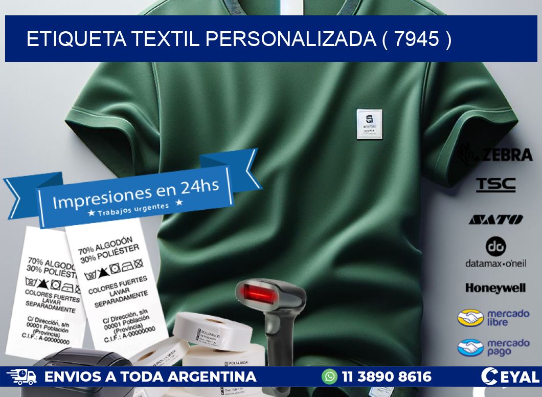 ETIQUETA TEXTIL PERSONALIZADA ( 7945 )