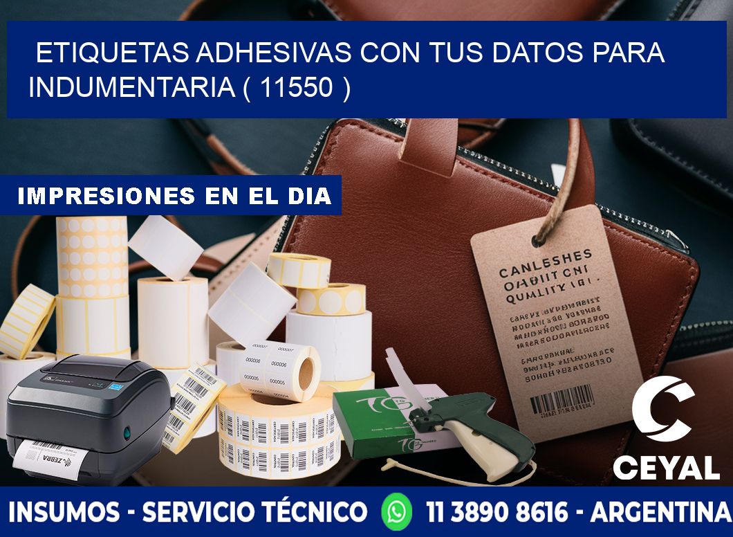 ETIQUETAS ADHESIVAS CON TUS DATOS PARA INDUMENTARIA ( 11550 )