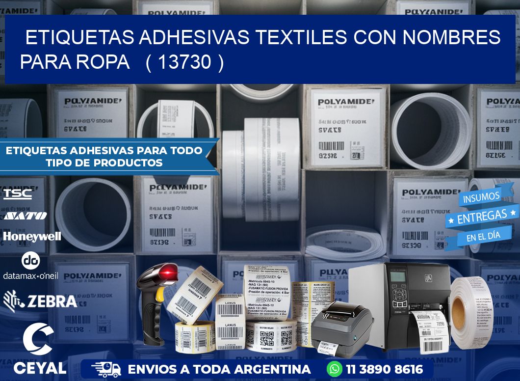 ETIQUETAS ADHESIVAS TEXTILES CON NOMBRES PARA ROPA   ( 13730 )