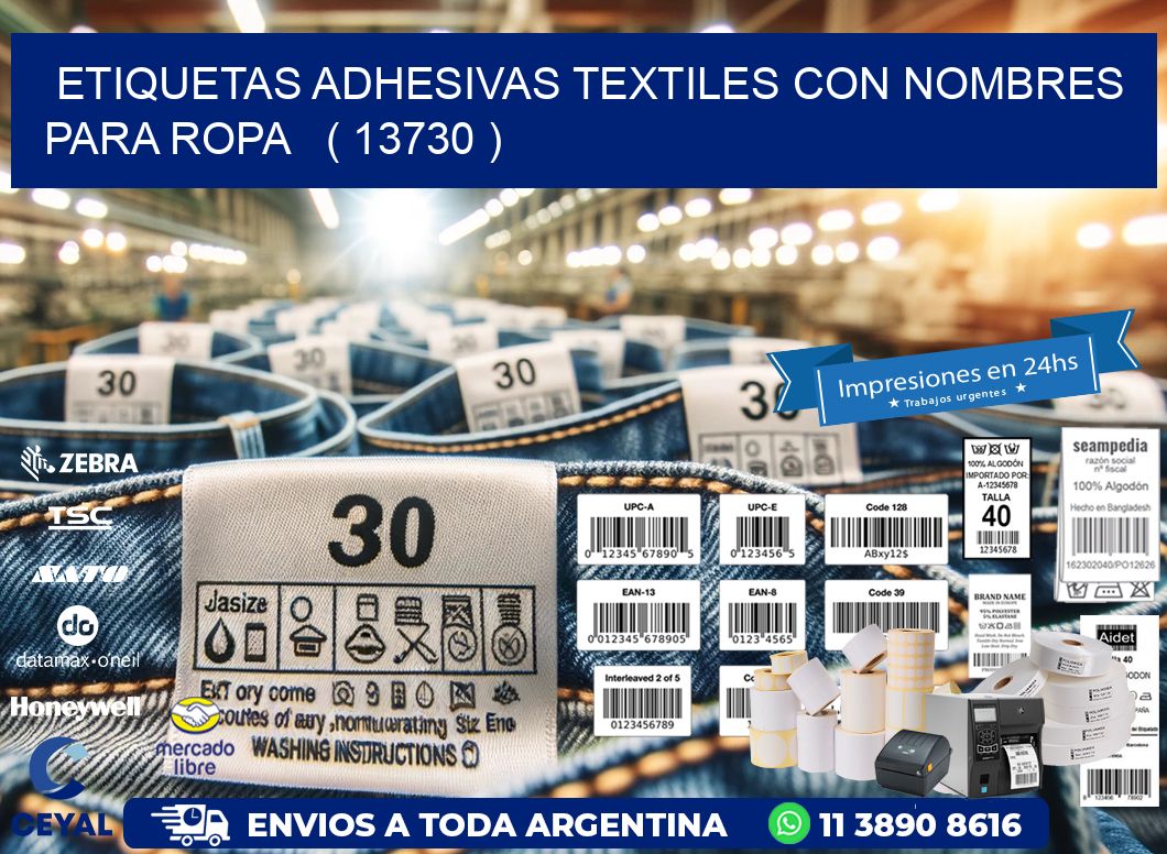 ETIQUETAS ADHESIVAS TEXTILES CON NOMBRES PARA ROPA   ( 13730 )