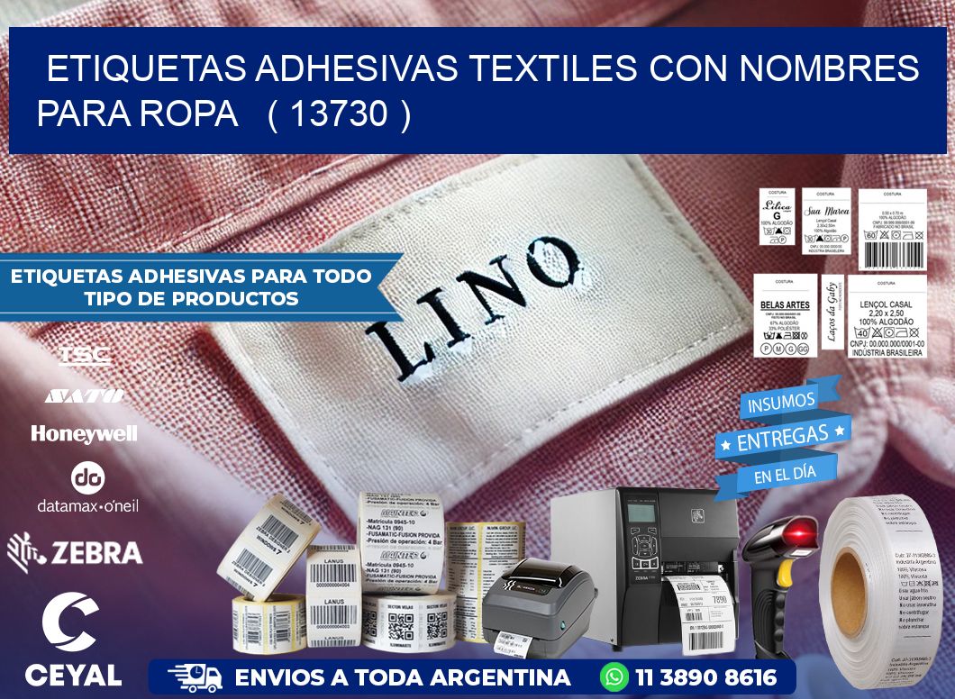 ETIQUETAS ADHESIVAS TEXTILES CON NOMBRES PARA ROPA   ( 13730 )