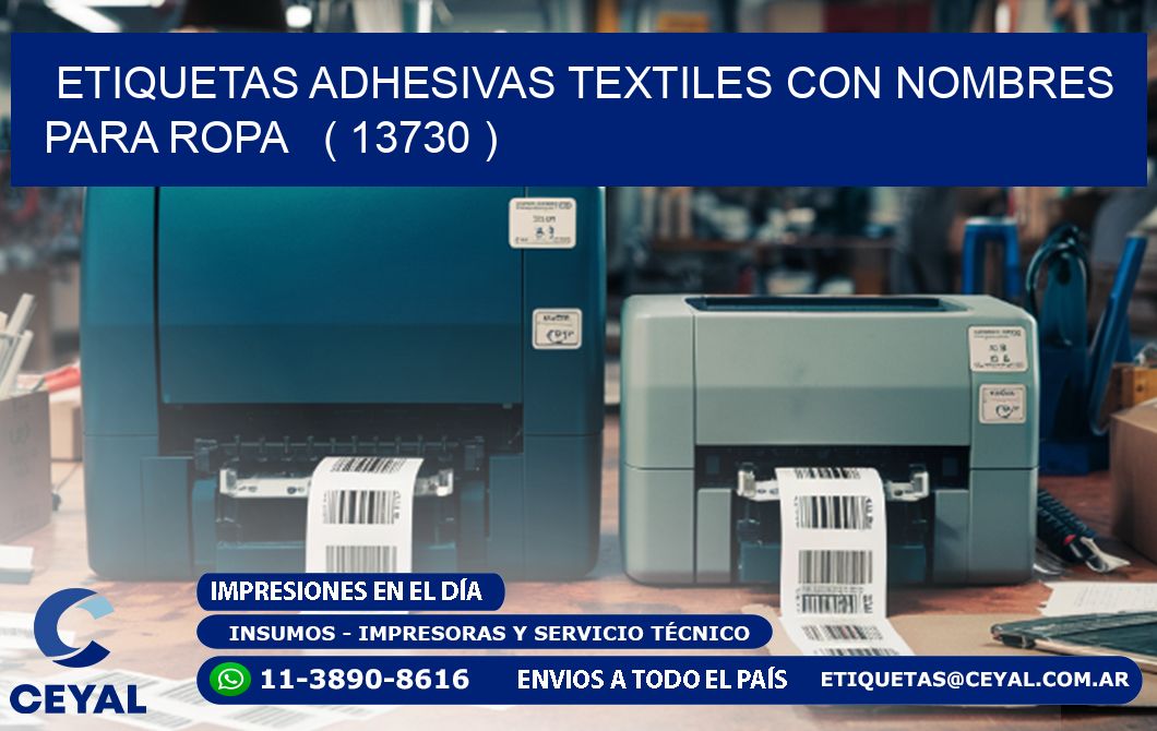 ETIQUETAS ADHESIVAS TEXTILES CON NOMBRES PARA ROPA   ( 13730 )