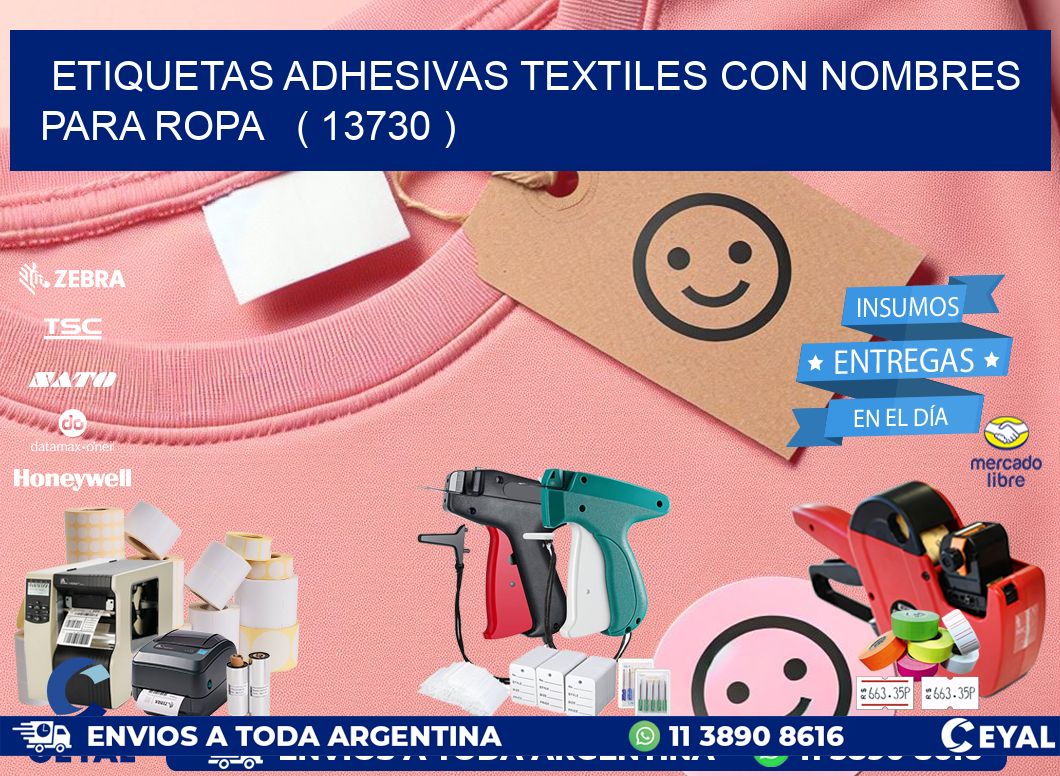 ETIQUETAS ADHESIVAS TEXTILES CON NOMBRES PARA ROPA   ( 13730 )