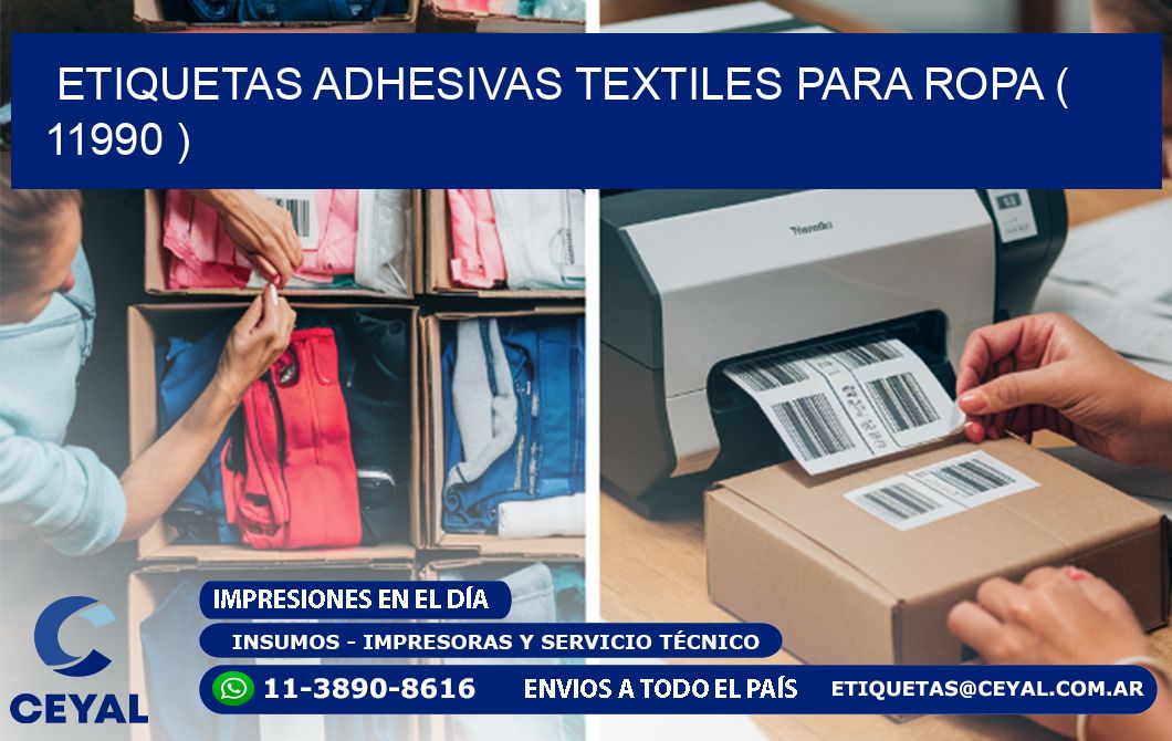 ETIQUETAS ADHESIVAS TEXTILES PARA ROPA ( 11990 )