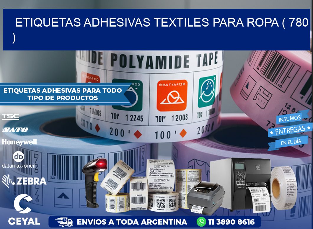 ETIQUETAS ADHESIVAS TEXTILES PARA ROPA ( 780 )