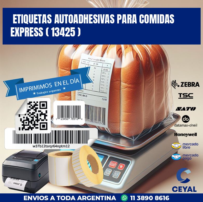 ETIQUETAS AUTOADHESIVAS PARA COMIDAS EXPRESS ( 13425 )